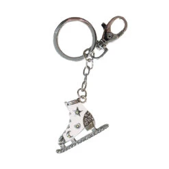 Jerry's 1285 Enamel & Crystal Skate Keyring & Bag Clip -Skating Gear Shop 1285 White 14153.1681152134