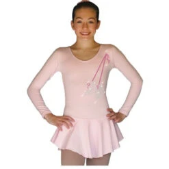Chloe Noel DLP728 L/S Practice Dress PINK SKATES SIZE =CXS