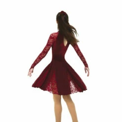 Jerry's 583 Lace Inset Dance Dress - Jet Black -Skating Gear Shop 583 Wine Back 600x600 32125.1651529300.1280.1280 76170.1651529452