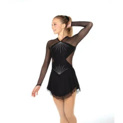 Solitaire Style F23026 Side Cutout Dress -Skating Gear Shop F23026R Black Front 39059.1681233065